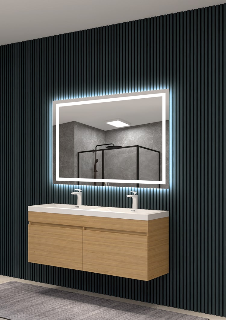 Espejo Iluminado Baño "Holanda" 70Cm Blanco Frío Sensor Antivaho/On-Off [LIMEX-HOLAN009/70]