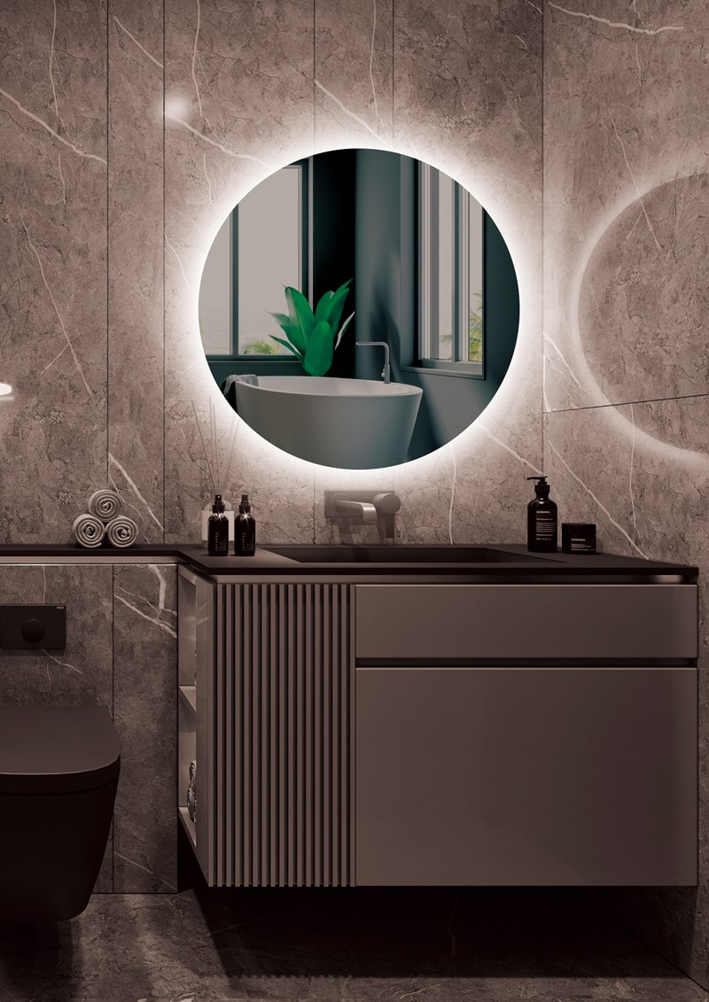 Espejo Iluminado Baño "Lisboa" Ø70Cm Blanco Frío Sensor Antivaho/On-Off [LIMEX-LISB002/70]