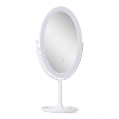 Espejo Iluminado Maquillaje  Ø14,5Cm Recargable-Regulable Blanco