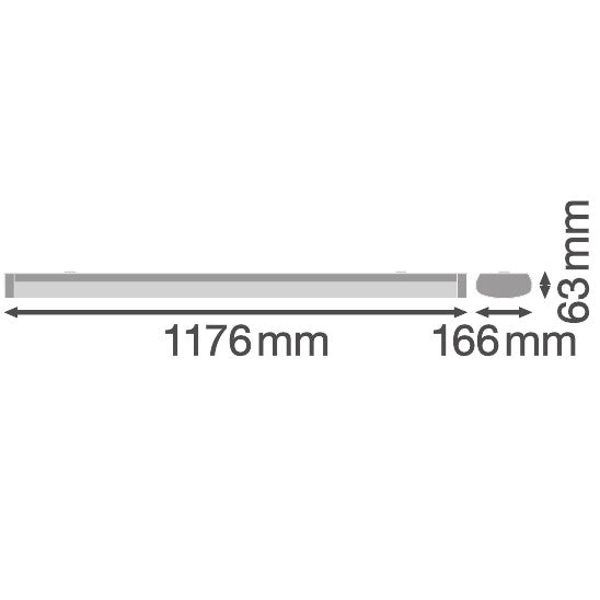 Luminaria LED Lineal Ledvance "Compact"   32W 4384Lm 4000K 110º IP44 Regulable DALI