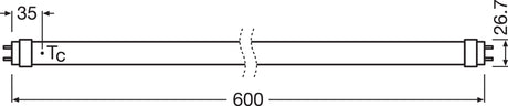 Tubo LED T8 Ledvance/Osram G13 6,6W 720Lm 3000K 190º IP20
