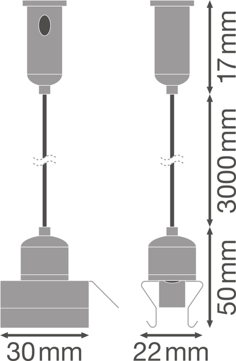 Luminaria Lineal Industrial  Ledvance "Trusys" Accesorio Kit Suspensión 3000 Pack 2