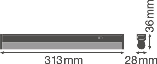 Luminaria LED Lineal Ledvance "Compact"   4W 450Lm 4000K 140º IP20