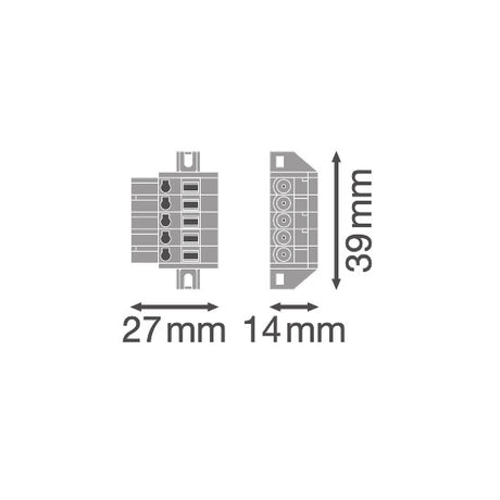 Luminaria Lineal Industrial Ledvance "Trusys" Accesorio Conector Alimentacion de 5 Polos