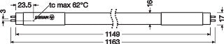 Tubo LED  T5 Ledvance/Osram G5 17W 2400Lm 6500K 190º IP20