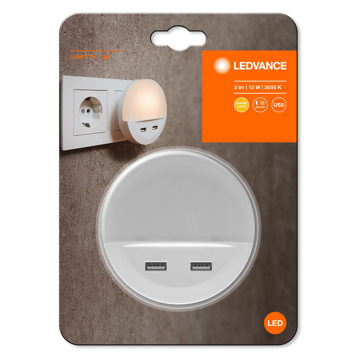 Luz de Noche LED LEDVANCE 13W 3Lm 3000K IP20