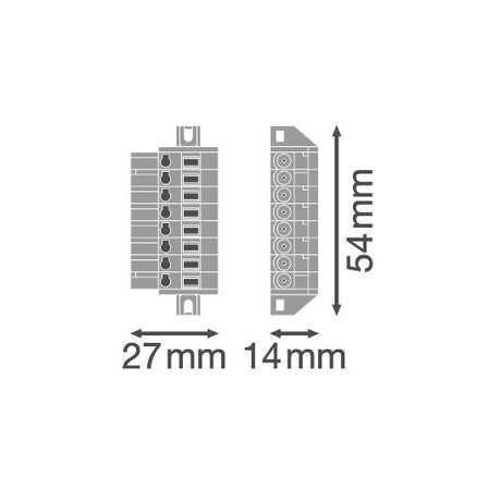 Luminaria Lineal Industrial Ledvance "Trusys" Accesorio Conector Alimentacion de 8 Polos