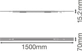 Luminaria Lineal Industrial Ledvance "Trusys" Accesorio Carril 1500 5P