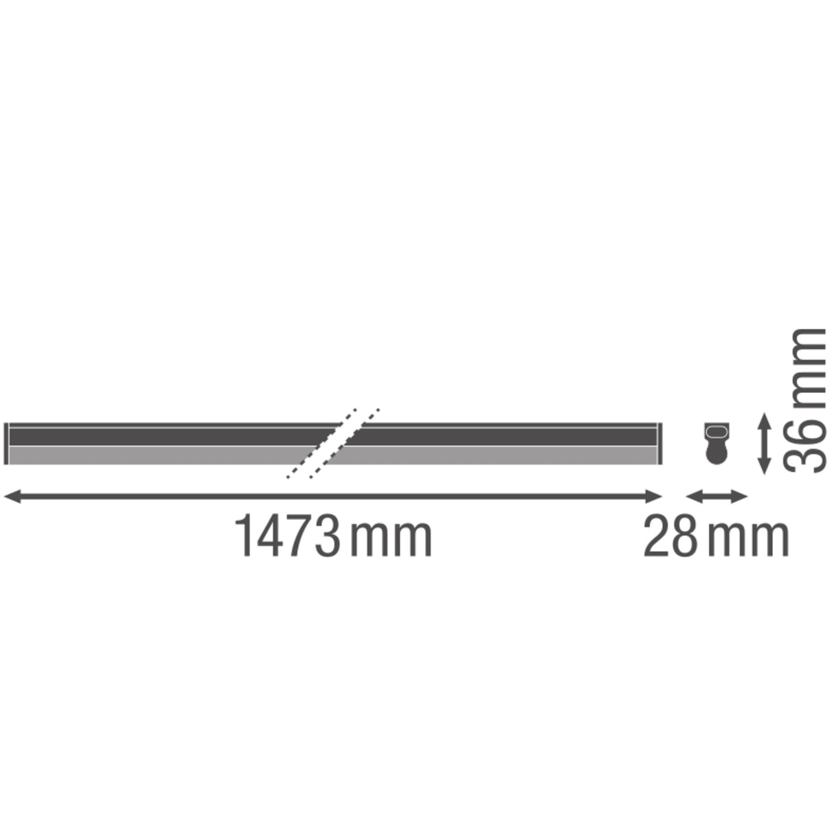 Luminaria LED Lineal Ledvance "Compact"   17W 1800Lm 3000K 140º IP20